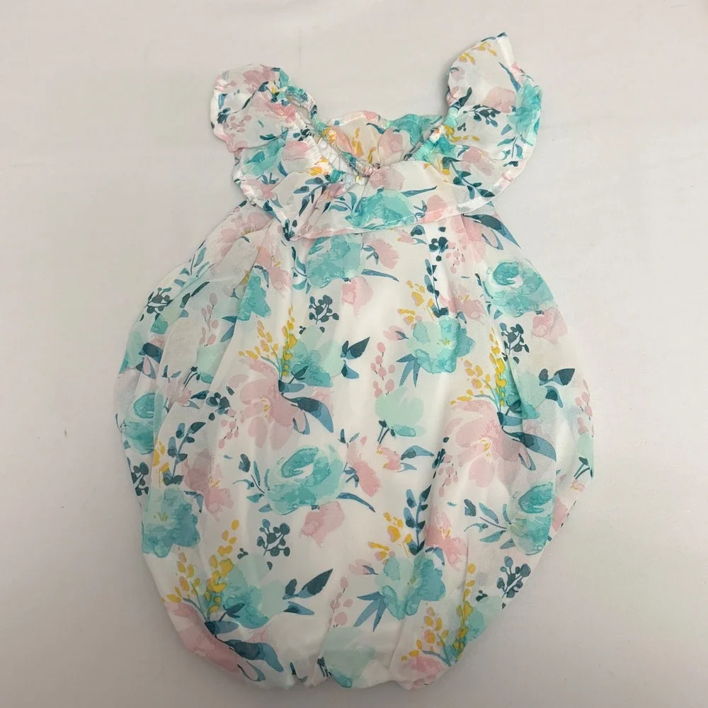 Carters & Emprio Baby Girl Floral Romper and Top Set 6 6-9 Months Pink Teal Boho